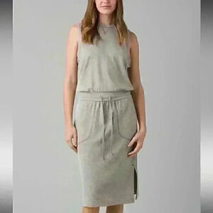 NWT prAna Heather Gray Cozy Up Beach Hopper Blouson Dress Sz M